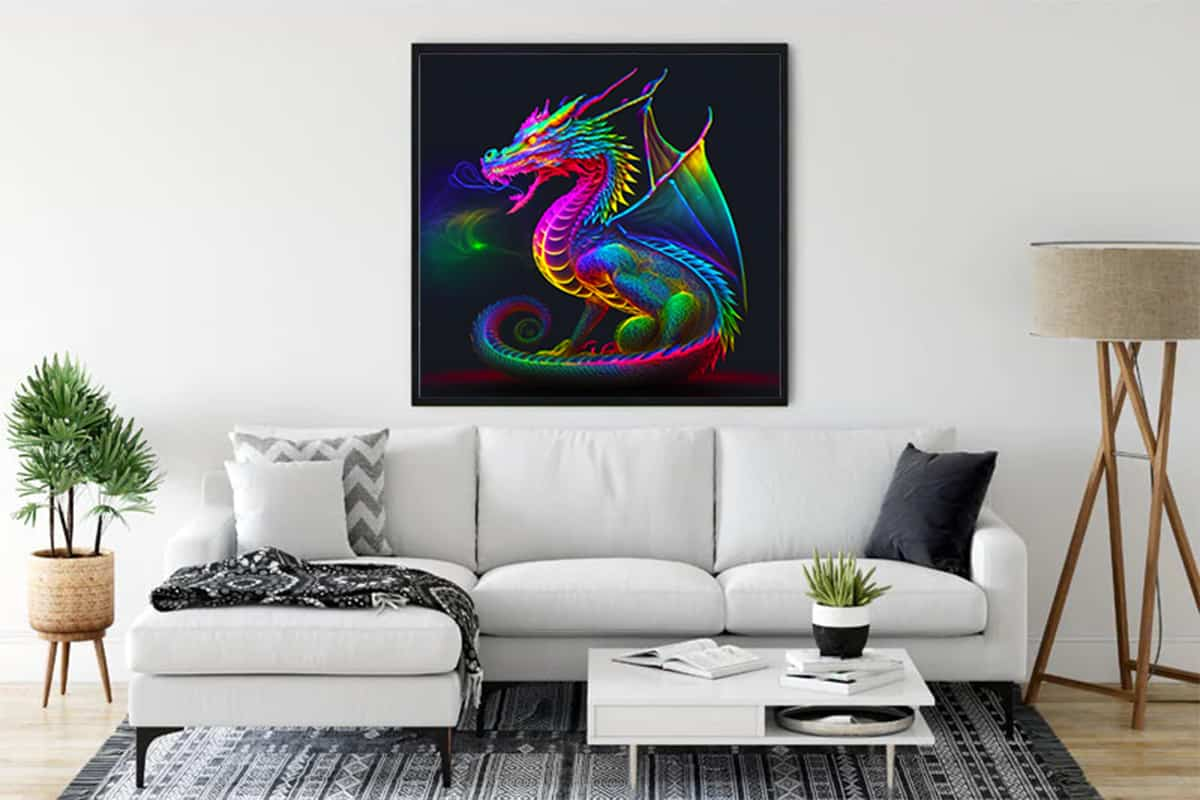 Diamond Painting - Sonnenuntergangsflug - gedruckt in Ultra-HD - Drachen, Fantasy, Neu eingetroffen, Quadratisch