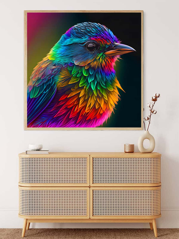 Malen nach Zahlen - Bunter Vogel seitlich - hochwertige Leinwand - 170523, Neu eingetroffen, Quadratisch, Tiere, Vogel