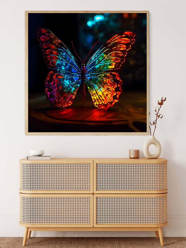 Malen nach Zahlen - Schmetterling Frontal bei Nacht - hochwertige Leinwand - 170523, Neu eingetroffen, Quadratisch, Schmetterling, Tiere