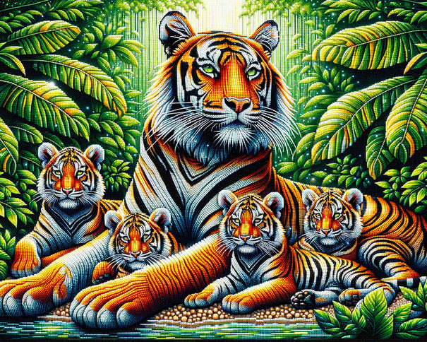 Diamond Painting - Tigerfamilie