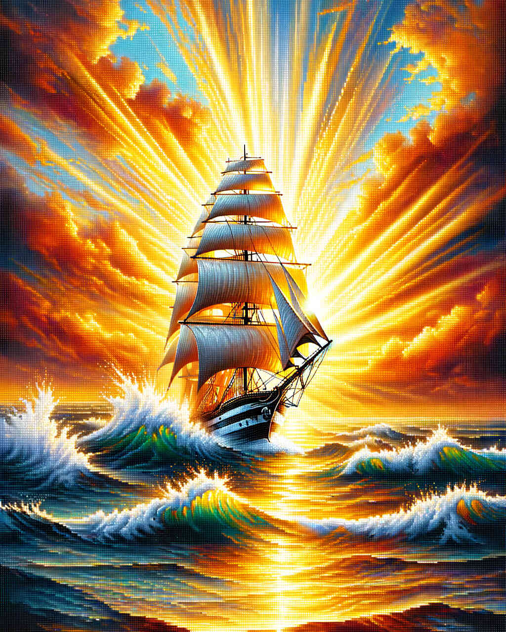 Diamond Painting - Segelboot im Sonnenlicht