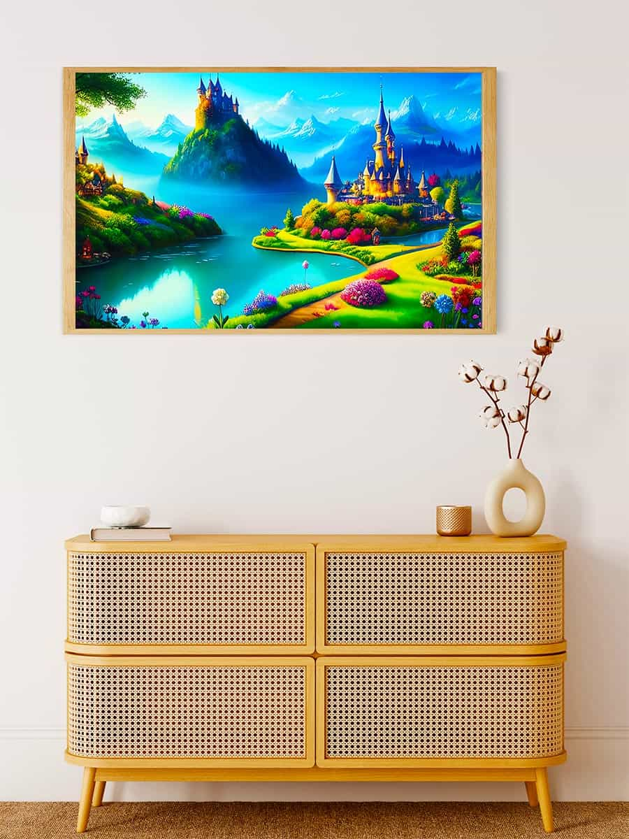 Diamond Painting - Fantasyschlösser, Landschaft - gedruckt in Ultra-HD - Fantasy, Horizontal