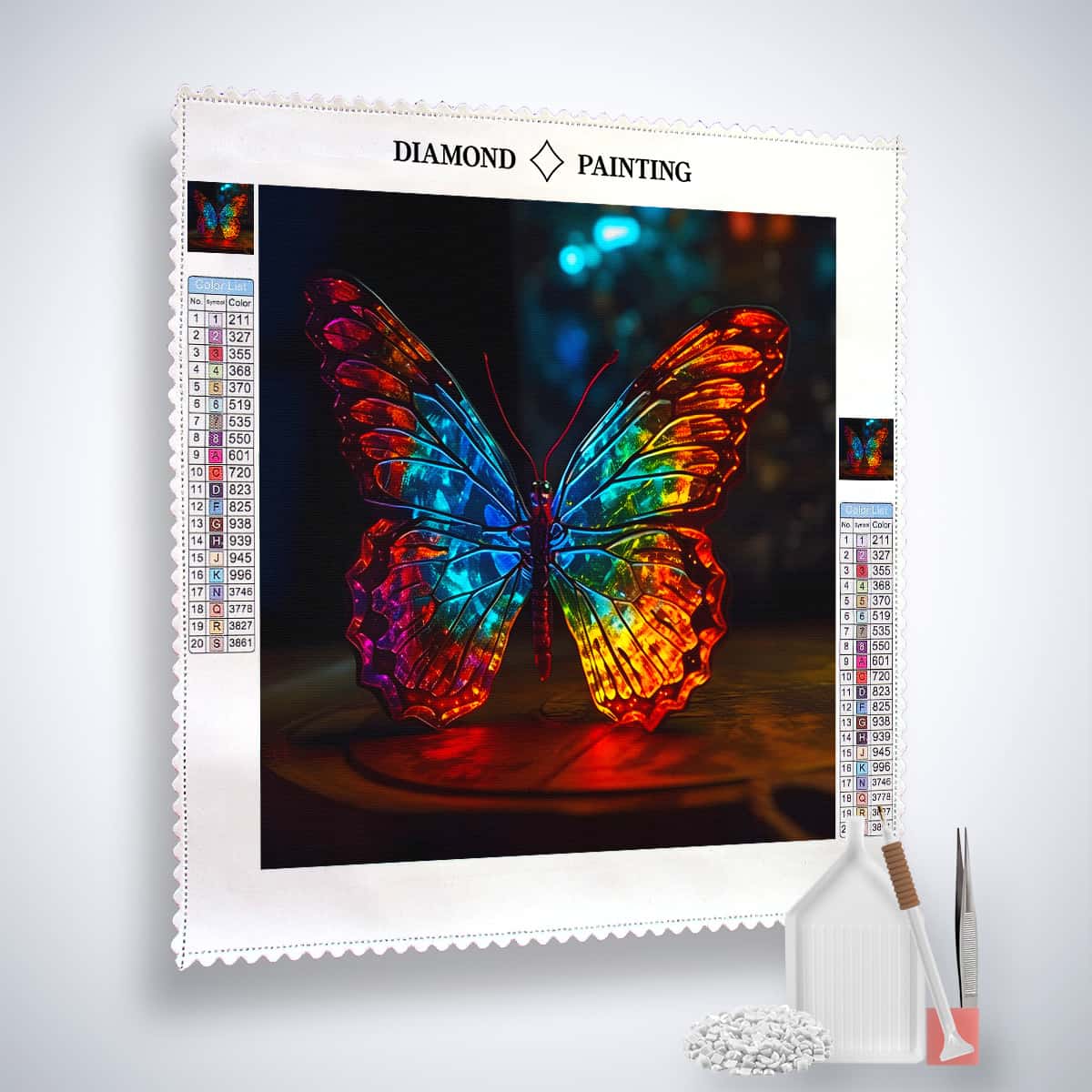 AB Diamond Painting - Schmetterling Frontal bei Nacht - gedruckt in Ultra-HD - AB Diamond, Neu eingetroffen, Quadratisch, Schmetterling, Tiere