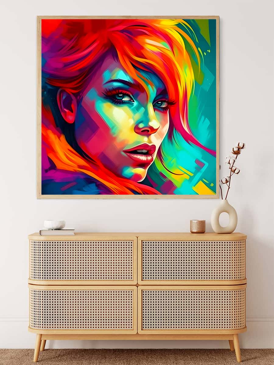 Diamond Painting - Abstrakte Frau in der Zukunft - gedruckt in Ultra-HD - Menschen, Neu eingetroffen, Quadratisch, Zukunft