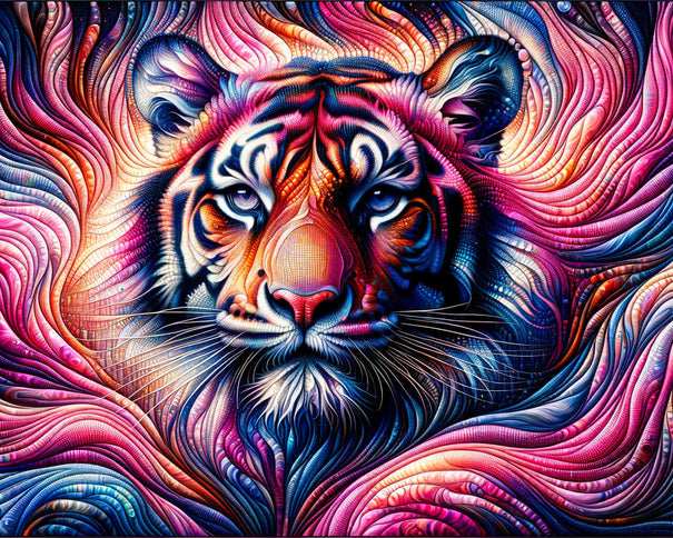 Diamond Painting - Tiger Pink Blau
