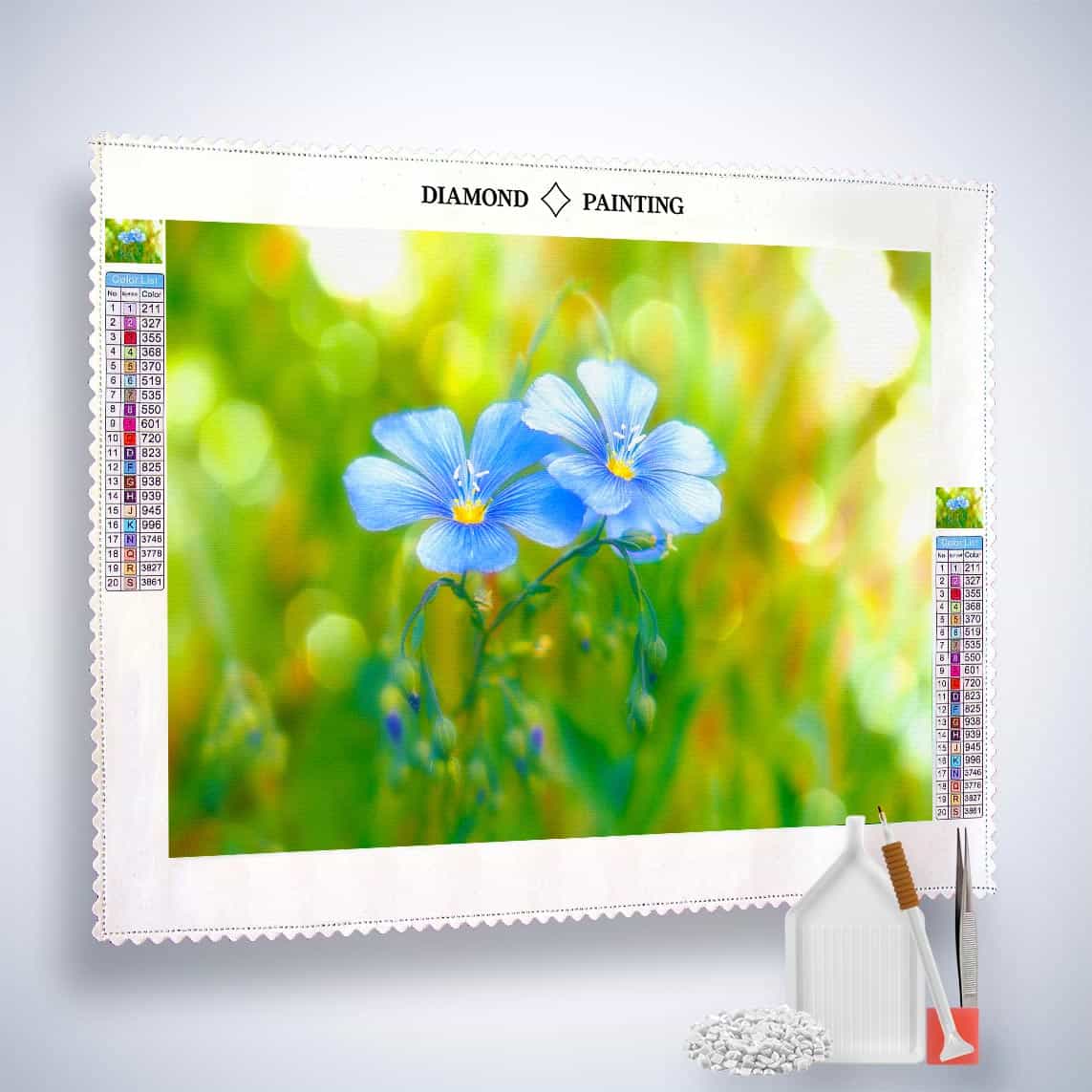 Diamond Painting - Blümchenpaar auf Wiese - gedruckt in Ultra-HD - Blumen, Horizontal