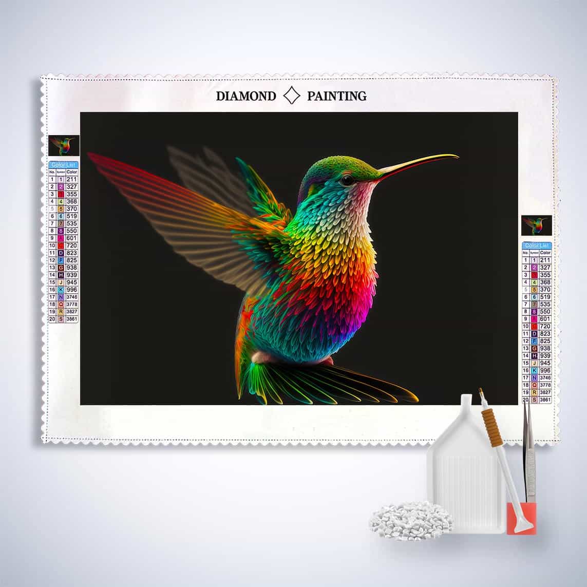 Diamond Painting - Regenbogenkolibri - gedruckt in Ultra-HD - Horizontal, Kolibri, Tiere, Vögel