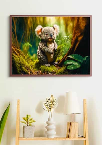 Diamond Painting - Koalabär im Wald - gedruckt in Ultra-HD - Bär, Horizontal, Koala, Tiere