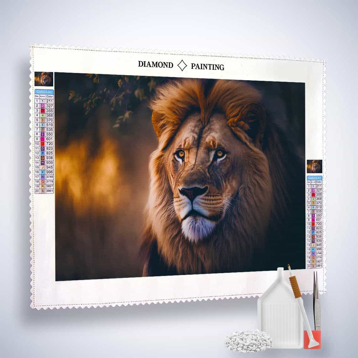 Diamond Painting - Beeindruckender Löwe - gedruckt in Ultra-HD - Horizontal, Löwe, Tiere