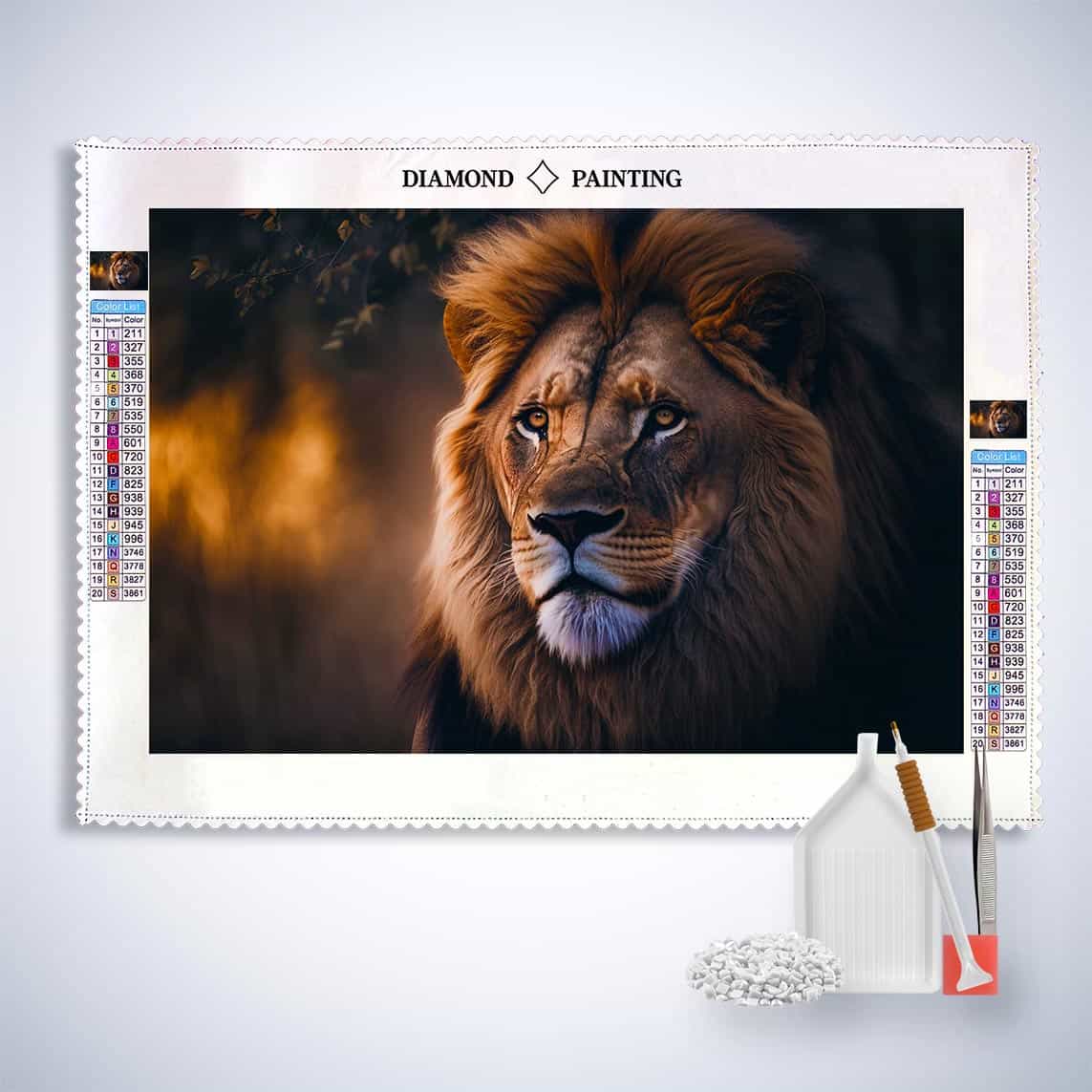 Diamond Painting - Beeindruckender Löwe - gedruckt in Ultra-HD - Horizontal, Löwe, Tiere