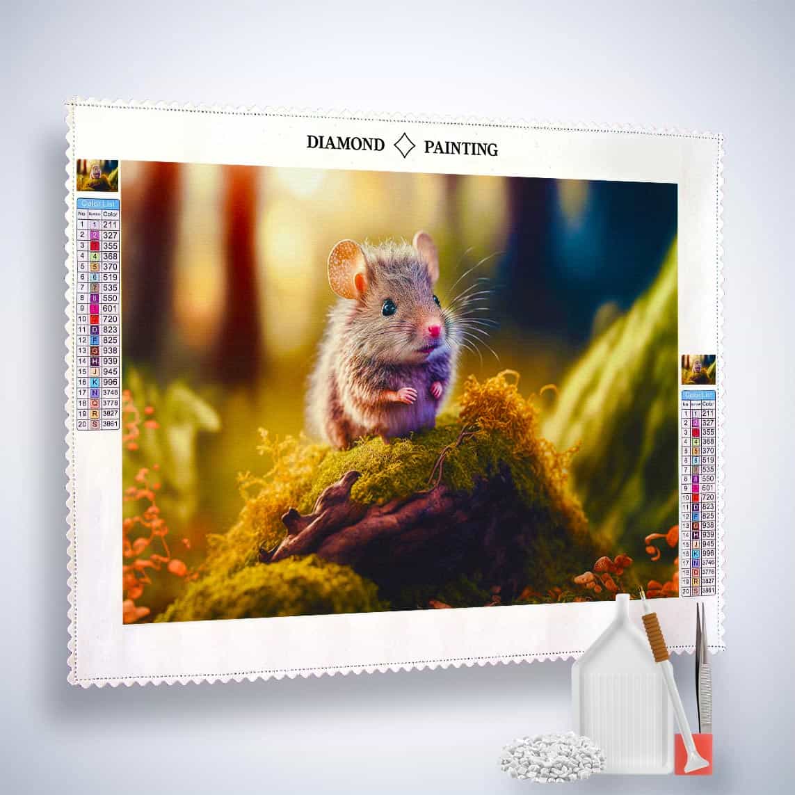 Diamond Painting - Waldmaus - gedruckt in Ultra-HD - Horizontal, Maus, Tiere