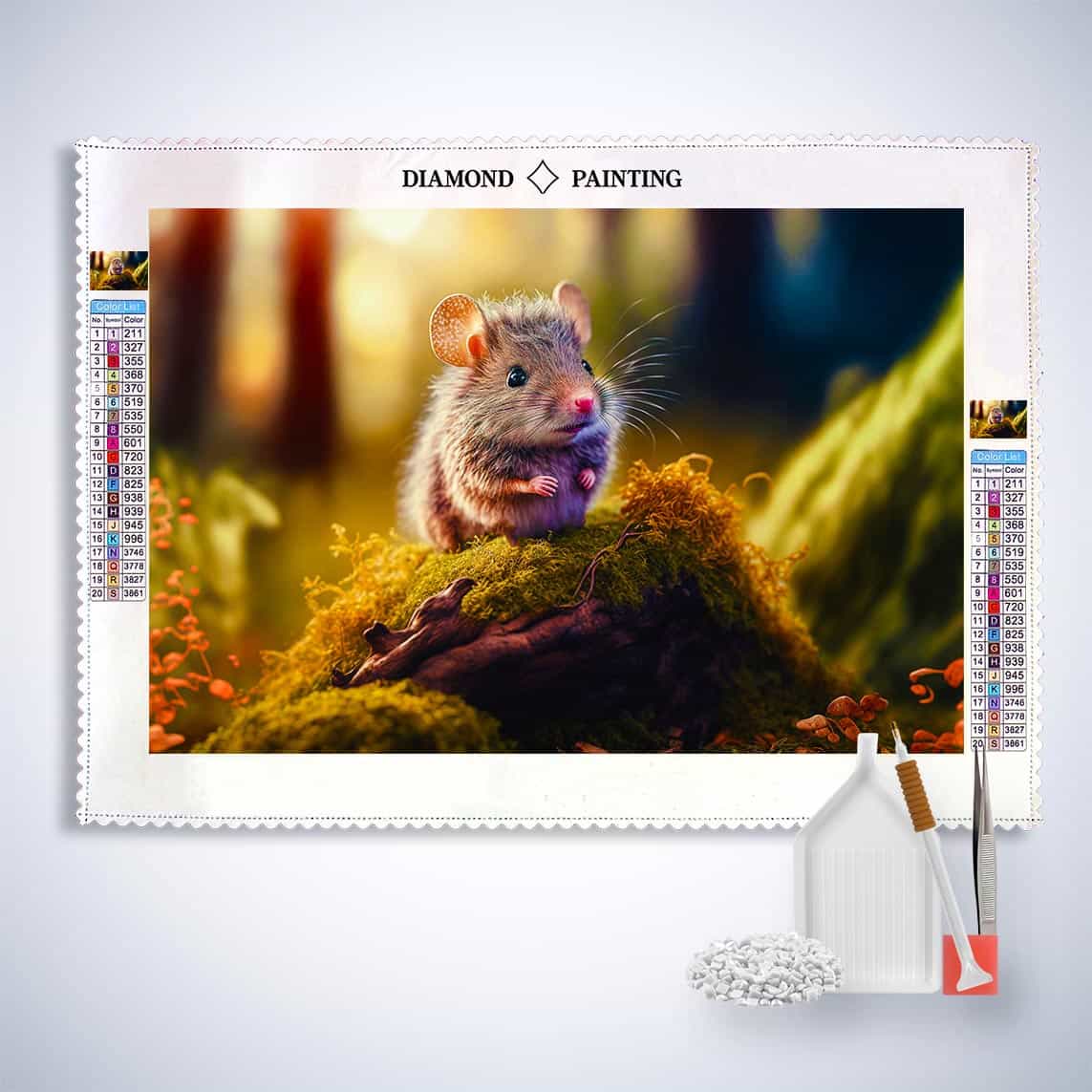Diamond Painting - Waldmaus - gedruckt in Ultra-HD - Horizontal, Maus, Tiere