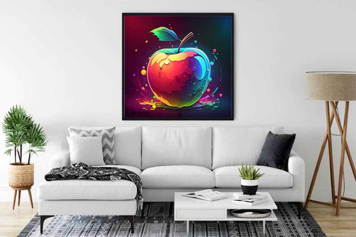 Diamond Painting - Apfel, Splash - gedruckt in Ultra-HD - abstrakt, bestseller, obst, Quadratisch, trendbilder