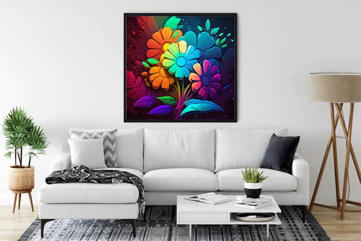 Diamond Painting - Blumen, Farbexplosion - gedruckt in Ultra-HD - abstrakt, Blume, blumen, Quadratisch, trendbilder
