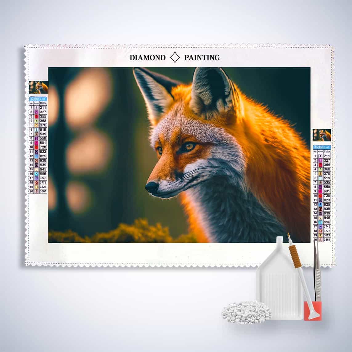 Diamond Painting - Fuchsportait - gedruckt in Ultra-HD - Fuchs, Horizontal, Tiere