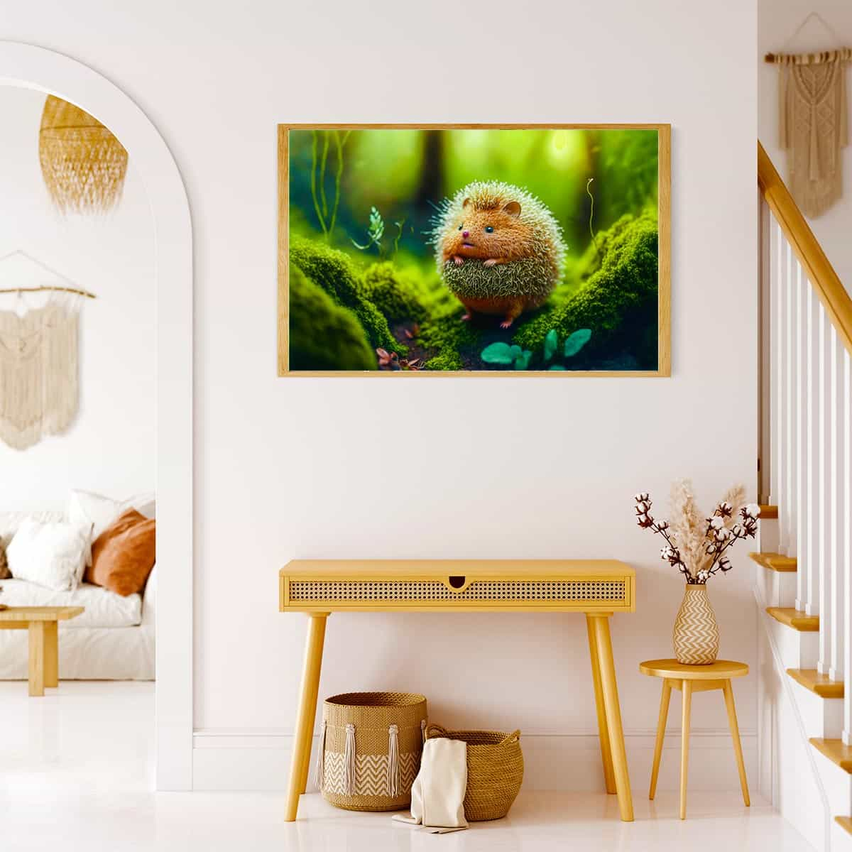 Diamond Painting - Kleiner Igel im Wald - gedruckt in Ultra-HD - Horizontal, Igel, Tiere