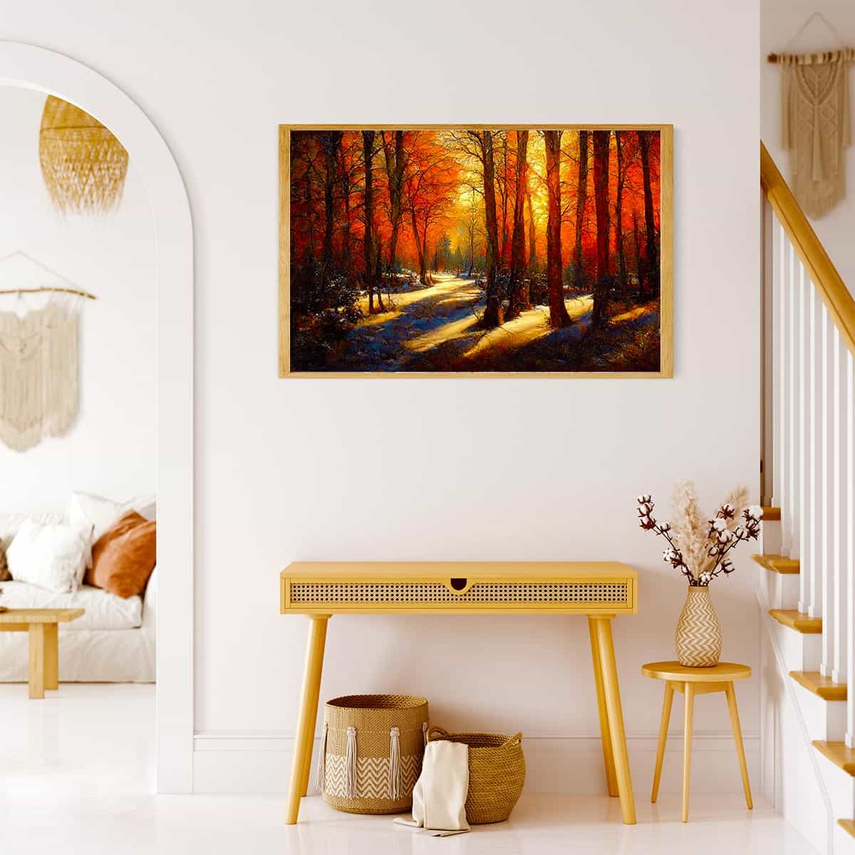 Diamond Painting - Schattenspiel im Herbstwald - gedruckt in Ultra-HD - Herbst, Horizontal, Landschaft, Wald