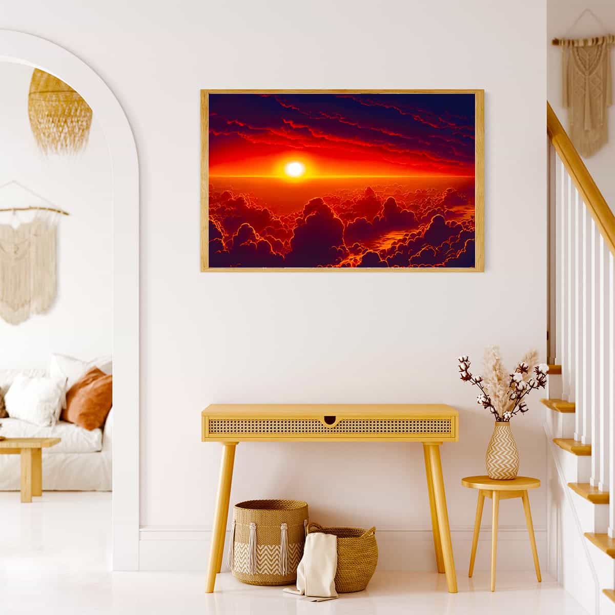 Diamond Painting - Sonnenaufgang in den Wolken - gedruckt in Ultra-HD - Abstrakt, Horizontal, Landschaft, Sonnenaufgang