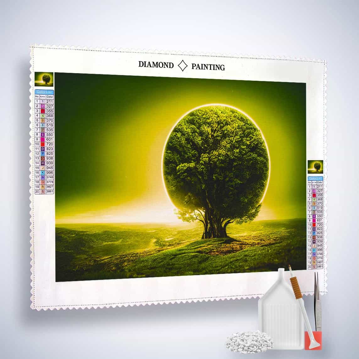 Diamond Painting - Kugelbaum im Sonnenlicht - gedruckt in Ultra-HD - Horizontal, Landschaft