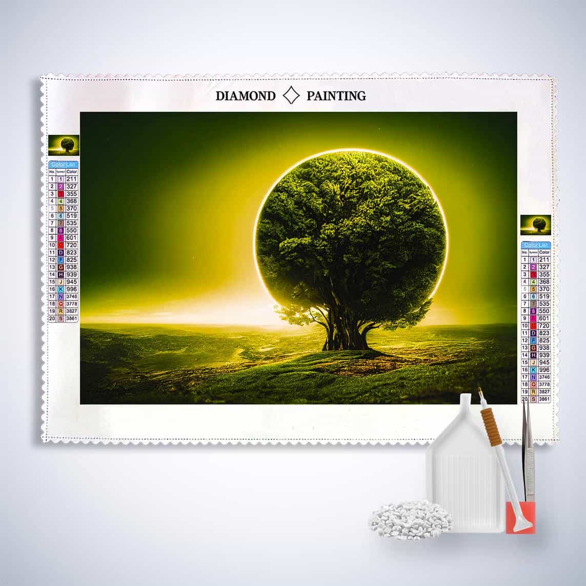 Diamond Painting - Kugelbaum im Sonnenlicht - gedruckt in Ultra-HD - Horizontal, Landschaft